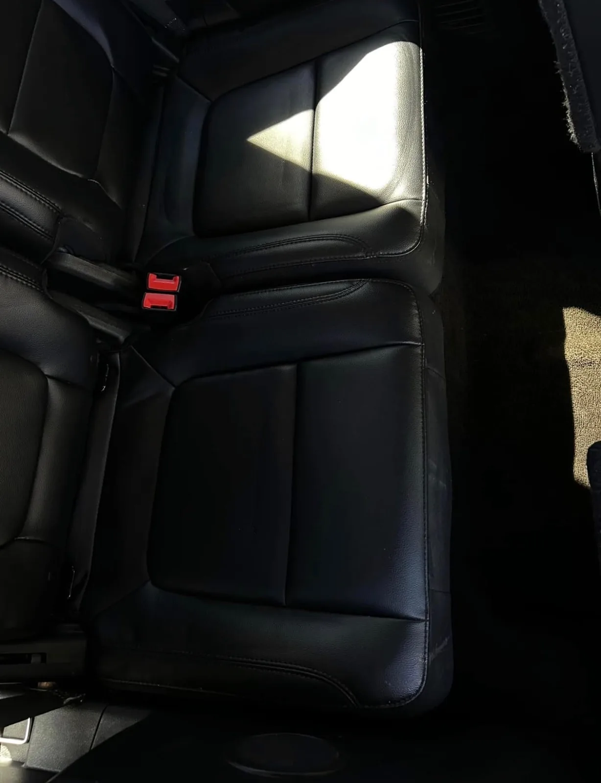 Rear leather seats clean after an interior detail